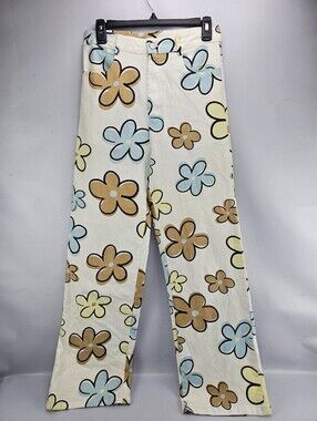 Bailey Rose "Have Some Fun Pant" High-waisted, Wide-leg Retro Floral Women Small